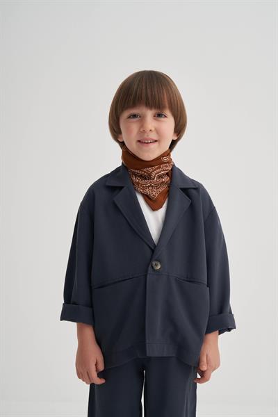 Erkek Çocuk Pamuklu Lacivert Ceket ve Pantolon 2li Takım