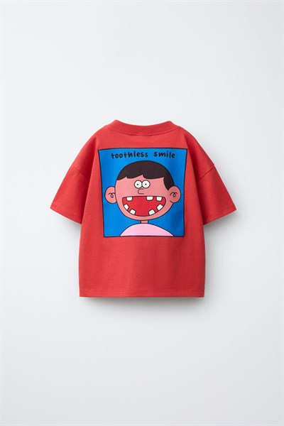 Çocuk Pamuklu Kırmızı Karakter Baskılı T-Shirt Şort Takım