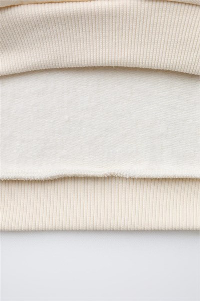 Çocuk Pamuklu Ayıcık Nakışlı Ekru Siyah Sweatshirt ve Eşofman Altı Takımı