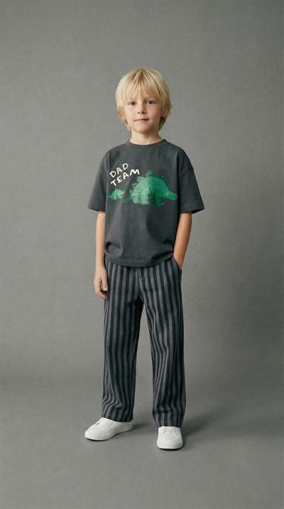 Erkek Çocuk Pamuklu Antrasit Baskılı T-Shirt ve Eşofman 2li Takım