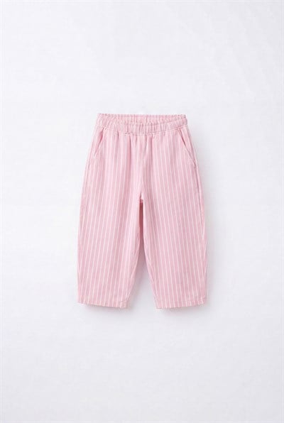 Çocuk Pembe Çizgili Pantolon