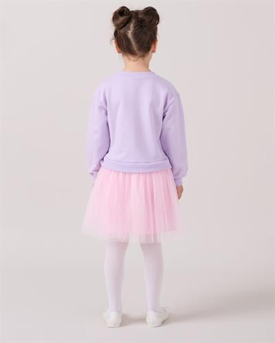 Kız Çocuk Pamuklu Kiraz Aplikeli Pembe Tüllü 