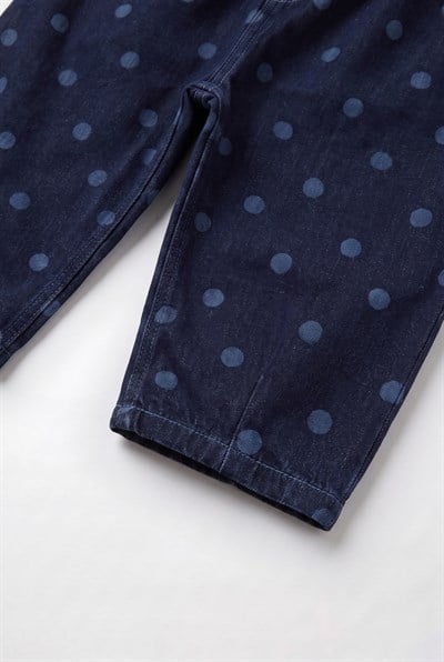Çocuk Lacivert Puantiyeli Denim Pantolon