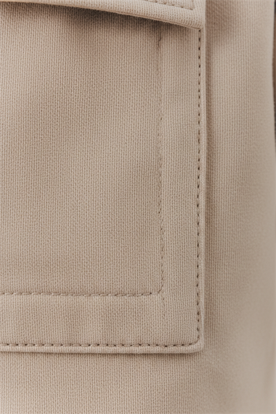Erkek Çocuk Pamuklu Bej Ceket Pantolon ve T-Shirt Takım