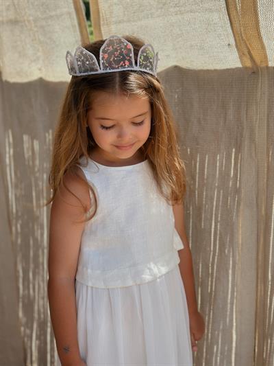 Kız Çocuk Simli Peri Kanat, Taç ve Asa Aksesuar Seti - 3 Parça