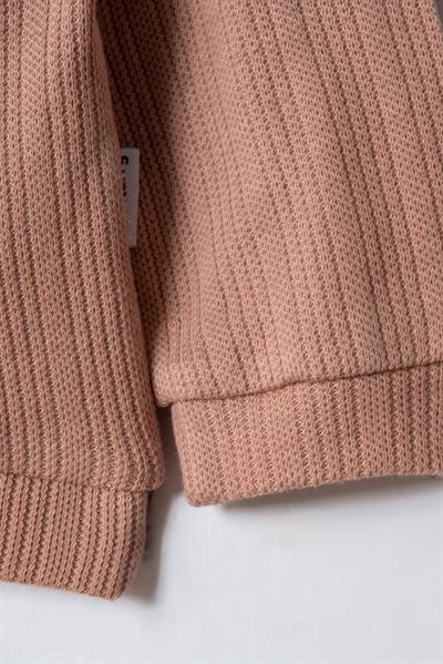 Kız Çocuk Pamuklu Pembe Çiçek Desenli İkili Takım - Sweatshirt ve Tayt