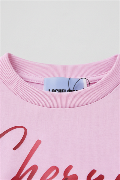 Kız Çocuk Pamuklu Pembe Kiraz Baskılı T-Shirt Şort Takım