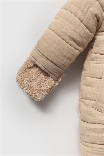 Unisex Bebek Organik Pamuklu Kapitone Tulum - Kapüşonlu