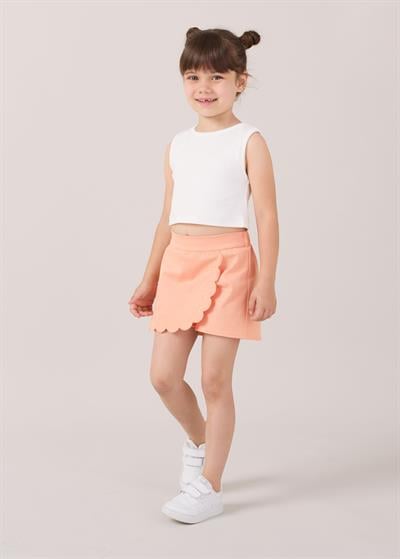 Kız Çocuk Pamuklu  Fiyonklu Şort Etek