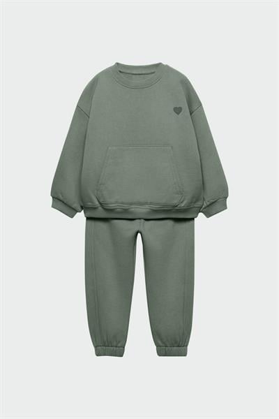 İşlemeli Pamuklu Sweatshirt Jogger Eşofman Alt-Üst Takım