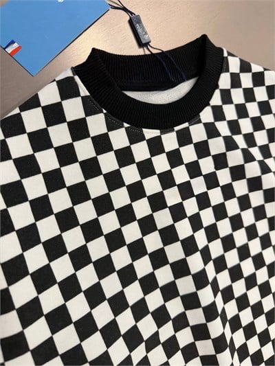 Çocuk Pamuklu Dama Desenli Siyah Beyaz Sweatshirt