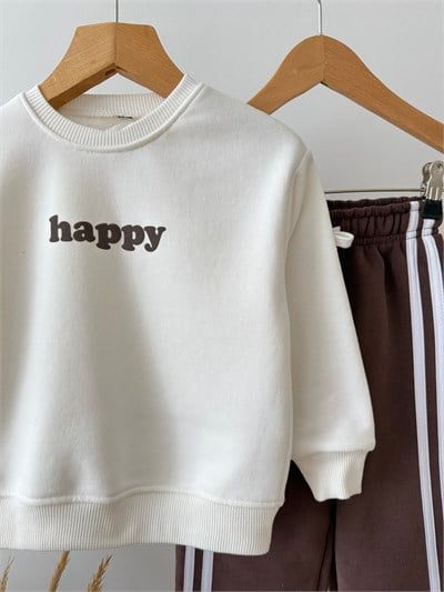 Çocuk Pamuklu Baskılı  Sweatshirt ve Eşofman Takımı