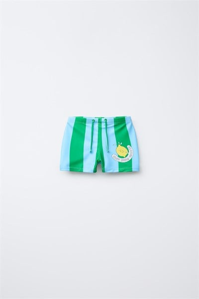Erkek Çocuk Limon Desenli Deniz Şortu