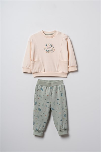 Bebek Pamuklu Deniz Temalı Sweatshirt Eşofman Takımı