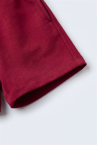 Unisex Çocuk Pamuklu Bordo Magu Club T-shirt Şort Takım