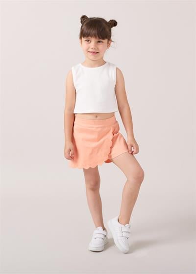 Kız Çocuk Pamuklu  Fiyonklu Şort Etek