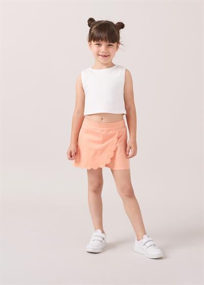 Kız Çocuk Pamuklu  Fiyonklu Şort Etek