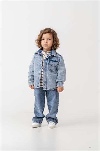 Erkek Çocuk Pamuklu Kot Ceket ve Jean Pantolon Takım