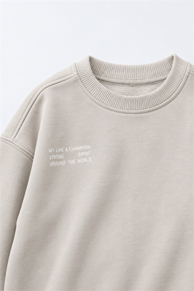 Çocuk Pamuklu Sweatshirt ve Bol Paça Pantolon Takımı