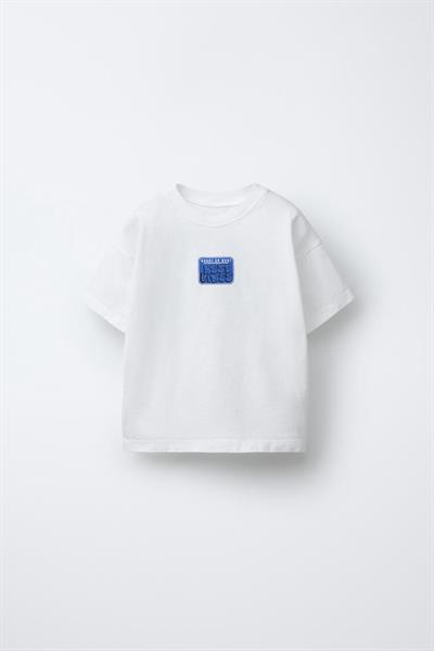 Erkek Çocuk Pamuklu Beyaz London Kamyon Baskılı T-shirt - Şehir Temalı