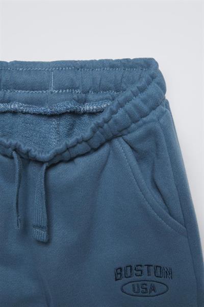 Erkek Çocuk Pamuklu Mavi Boston USA Baskılı Sweatshirt Eşofman Takım