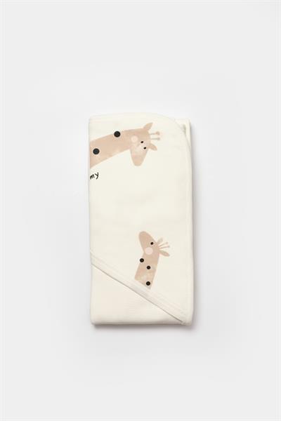 Unisex Bebek Pamuklu Bej Zürafa Desenli 10lu Hastane Çıkışı Seti - Organik Kumaşlı