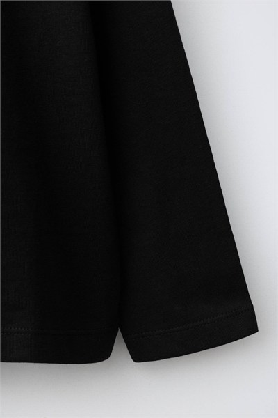 %100 Pamuk Basic Siyah Sweatshirt