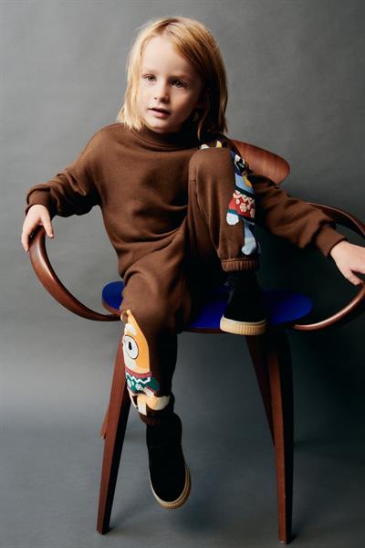 Erkek Çocuk Pamuklu Kahverengi Bluey Sweatshirt ve Eşofman Alt Takım