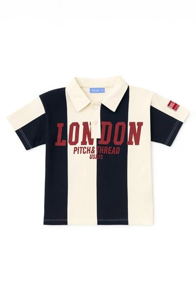 Erkek Çocuk Pamuklu Oversize Polo Yaka Baskılı T-Shirt ve Bol Paça Kot Pantolon Takım