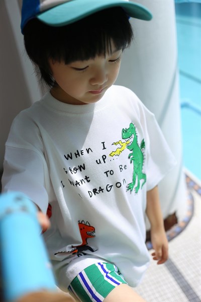 Erkek Çocuk Pamuklu Ejderha Baskılı T-shirt Şort Takım