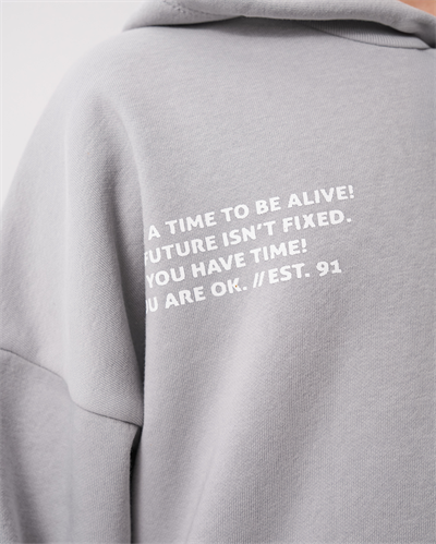 Kız Çocuk Pamuklu Gri Kapüşonlu  Sweatshirt ve Palazzo Eşofman Takımı