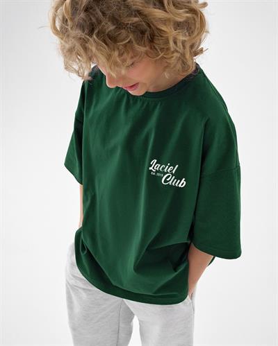 Unisex Çocuk Pamuklu Yeşil Laciel Club Baskılı T-shirt