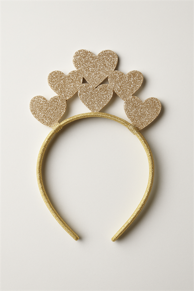 Kız Çocuk Simli Kalpli Prenses Taç – Parti ve Doğum Günü Aksesuarı