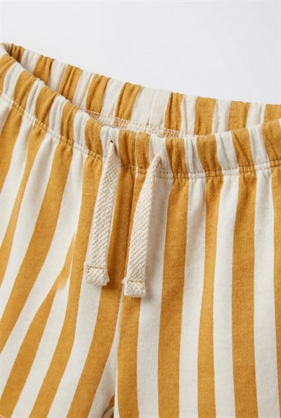 Unisex Çocuk Pamuklu Çizgili Şort 2li Set