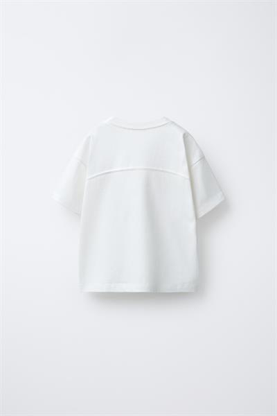 Erkek Çocuk Pamuklu Beyaz Baskılı T-Shirt ve Çizgili Pantolon Takım