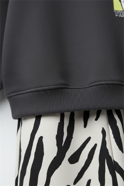 Erkek Çocuk Pamuklu Milo Zebra Desenli Eşofman Takımı