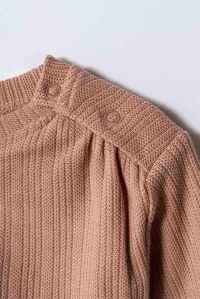 Kız Çocuk Pamuklu Pembe Çiçek Desenli İkili Takım - Sweatshirt ve Tayt