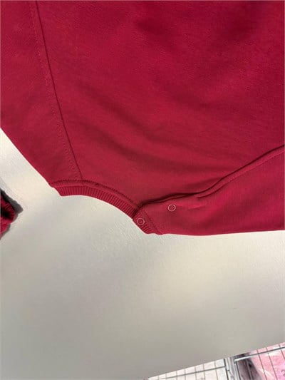 Çocuk Pamuklu Ayıcık Nakışlı Bordo Sweatshirt ve Eşofman Altı Takımı