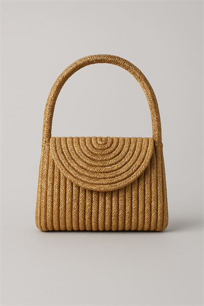 Kız Çocuk Jüt Hasır Spiral El Çantası - Yazlık Mini Model