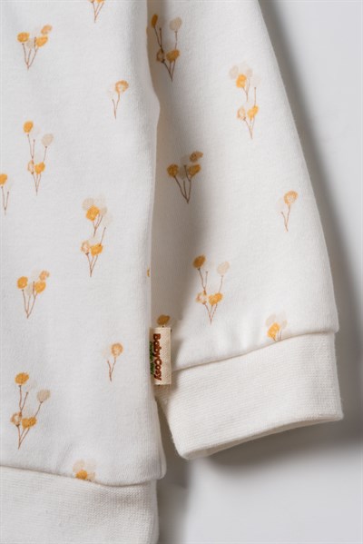 Unisex Bebek Pamuklu Ekru Sweatshirt Eşofman Takım - Balon Desenli