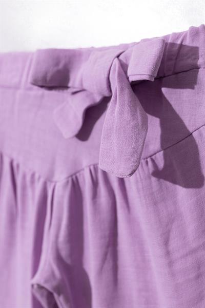 Pamuk Sevimli Ayıcık Baskılı Turuncu Kız Bebek Tişört ve Lila Pantolon İkili Takım (6-18 Ay)