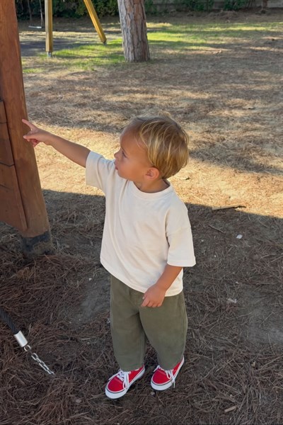 Unisex Çocuk Pamuklu Haki Cepli Pantolon - Lastikli Bel Rahat Kalıp