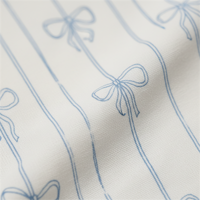 Unisex Bebek Pamuklu Ekru Mavi Fiyonklu Çizgili 8 Parça Kutulu Hastane Çıkış Seti – Hediye Paketli