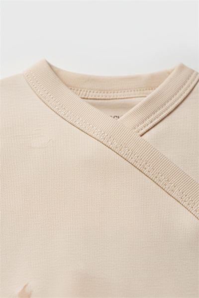 Unisex Bebek Pamuklu Bej Koyun Desenli 5li Yenidoğan Hastane Çıkış Seti