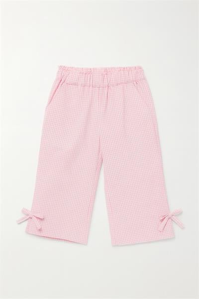 Kız Çocuk Pamuklu Ekru Yummy Fruits Sweatshirt ve Pembe Fiyonklu Pantolon Takım - Alt Üst Takım