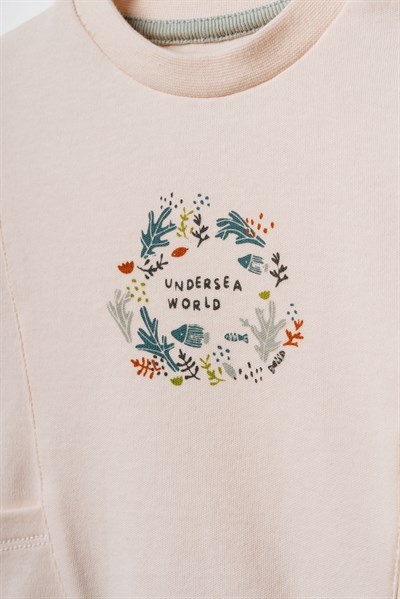 Bebek Pamuklu Deniz Temalı Sweatshirt Eşofman Takımı