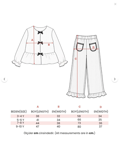 Kız Çocuk Pamuklu Krem Şık Fiyonk Detaylı Takım – Rahat ve Zarif Tasarım
