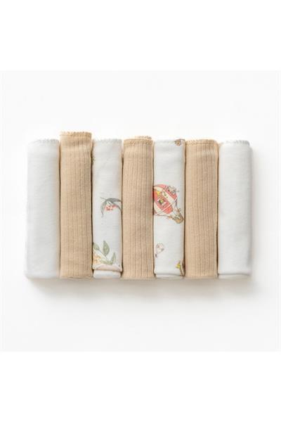 Bebek Penye %100 Pamuk 7Li Ağız Mendili