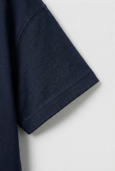  Çocuk Pamuklu Lacivert Sevimli Magu and Milo Baskılı Takım - Cepli T-Shirt & Çizgili Pantolon