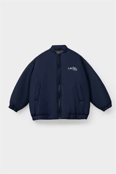 Unisex Çocuk Lacivert Bomber Mont – Fermuarlı, Cepli, Rahat Kesim